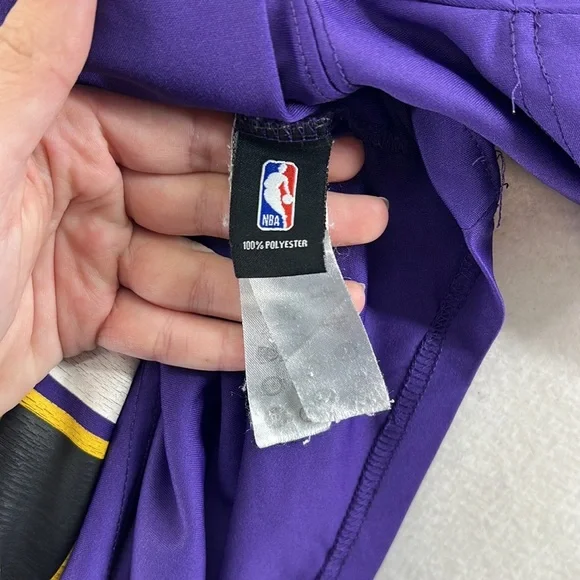 NBA Short Sleeve Shirt Los Angeles LA Lakers 23 Lebron James Purple Mens XL - Picture 10 of 15